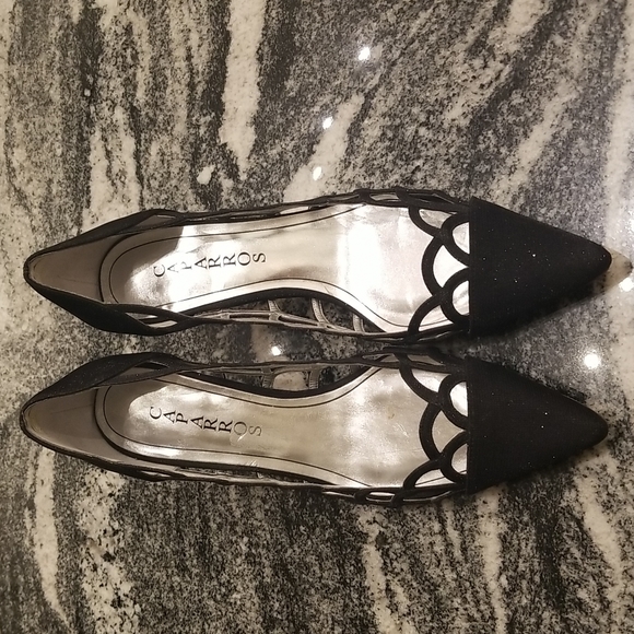 Caparos Shimmery Black Heels ❤ Sz 9B - Picture 1 of 5